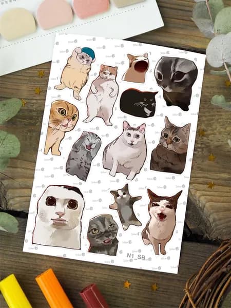 Стикеры коты. Стикерпак N1