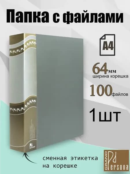 Папка с файлами 100л А4, 1шт