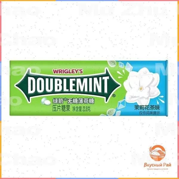 Леденцы мятные Wrigley's Doublemint со вкусом жасминового чая, без сахара, 1 упаковка, около 35 конфет