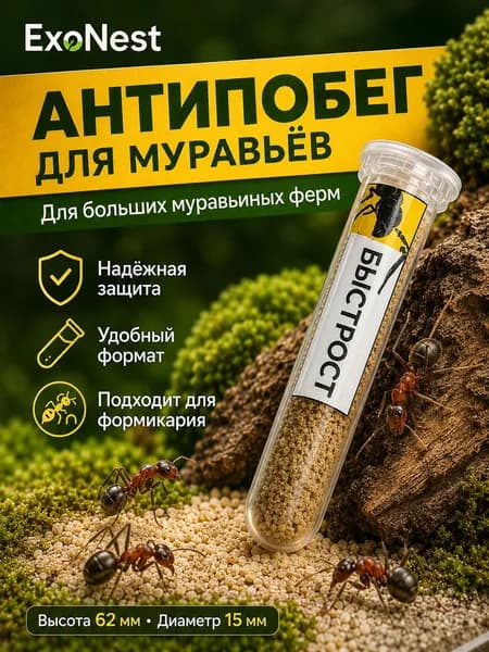 ExoNest Устройство против побега муравьев для формикария, высота 62 мм, диаметр 15 мм