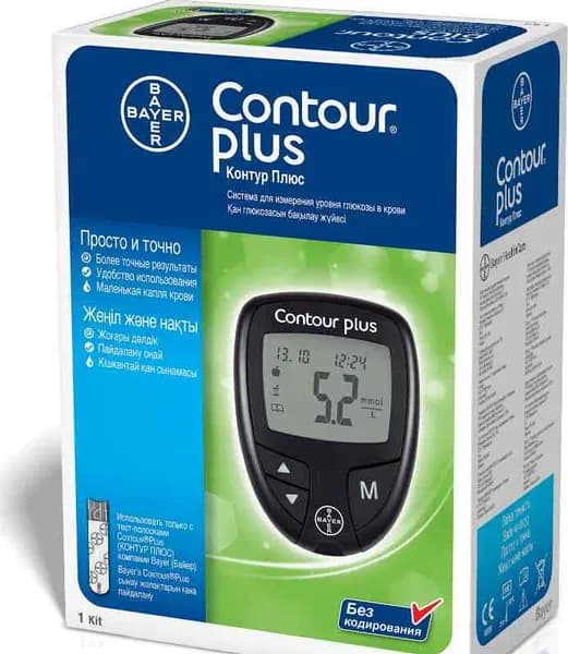 Глюкометр Контур Плюс (Contour plus), в наборе: чехол, прокалыватель и ланцеты