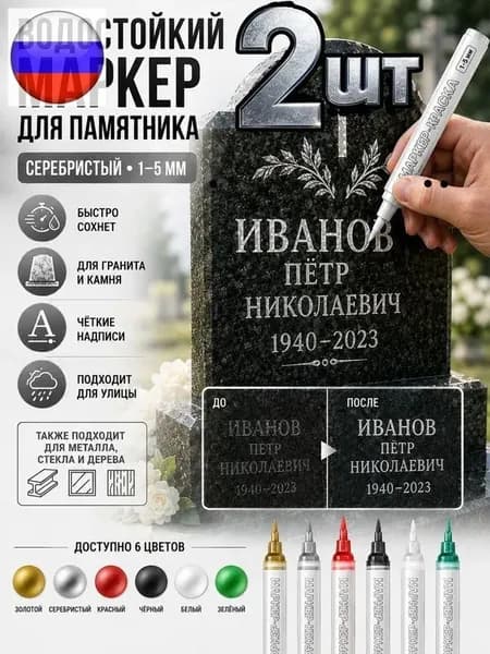 Маркер Лаковый, толщина: 2.5 мм, 2 шт.для граффити, для декорирования