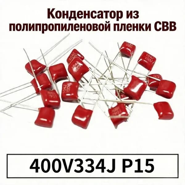 20шт Полипропиленовых пленочных конденсаторов CBB с шагом 400V334J P15 мм