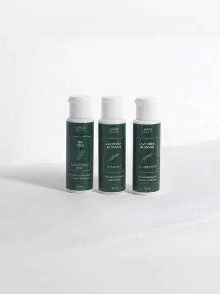 Laros Beauty Набор Lavender Blossom "Увлажнение и блеск" Шампунь 30 мл+Кондиционер 30 мл+Пилинг 30 мл