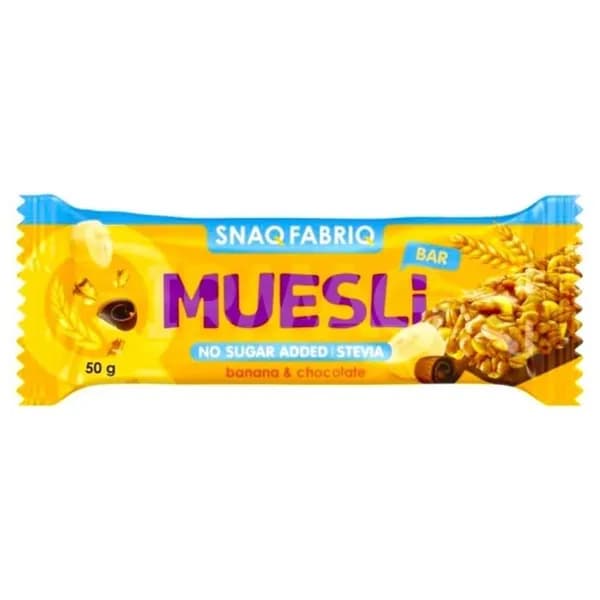 SNAQ FABRIQ Батончик мюсли, молочный шоколад, банан, 50 г