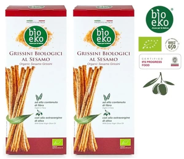 Eko Bio гриссини с кунжутом и оливковым маслом био Италия 2х125 гр.