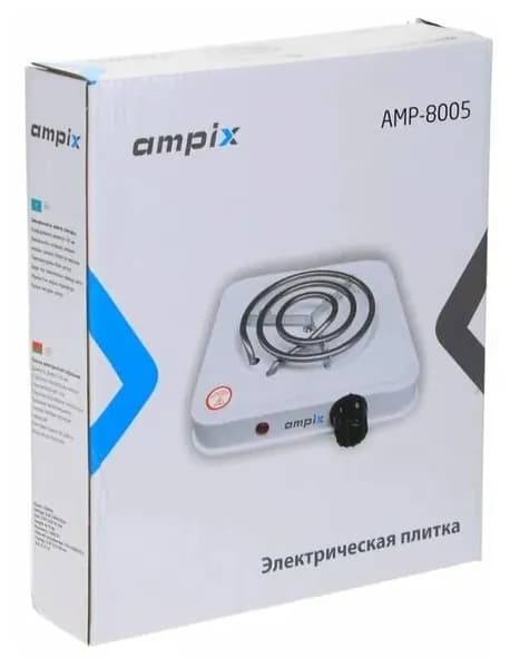 Плита электрическая настольная Ampix AMP-8005 1 конфорка 1000Вт белая