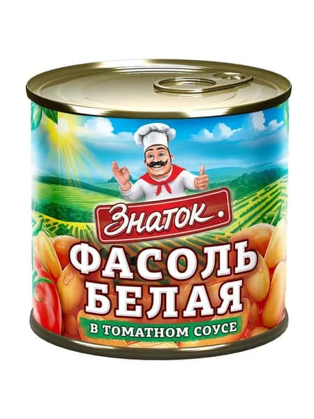 Фасоль Знаток белая в томатном соусе, 400 г