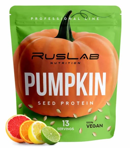 PUMPKIN SEED PROTEIN-протеин тыквенный,растительный протеин,веганский протеин,БЕЗ ГМО (416 гр),вкус цитрусовый микс
