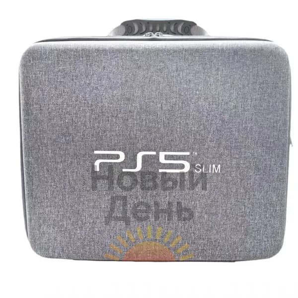 Кейс для консоли Sony Playstation 5 Slim, сумка для геймпадов и аксессуаров PS5 слим, серый