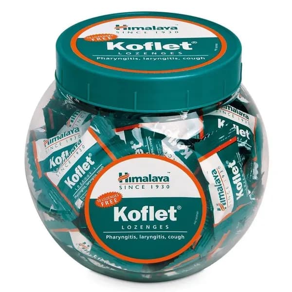 Himalaya Koflet Пастилки от кашля 65+10 шт Облегчение кашля Травяная формула Укрепление дыхательных путей