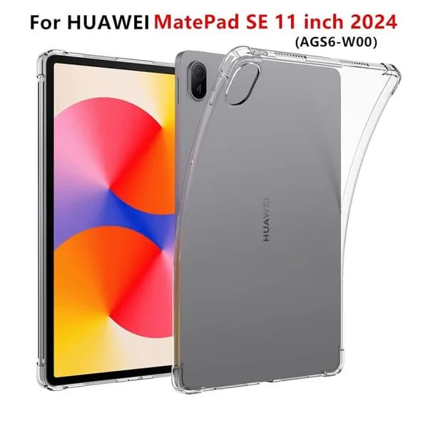 Корпус для HUAWEI MatePad SE 11- дюймовый 2024 AGS6-W00 таблетки защитной оболочки прозрачной TPU против падения подушки безопасности мягкой крышки