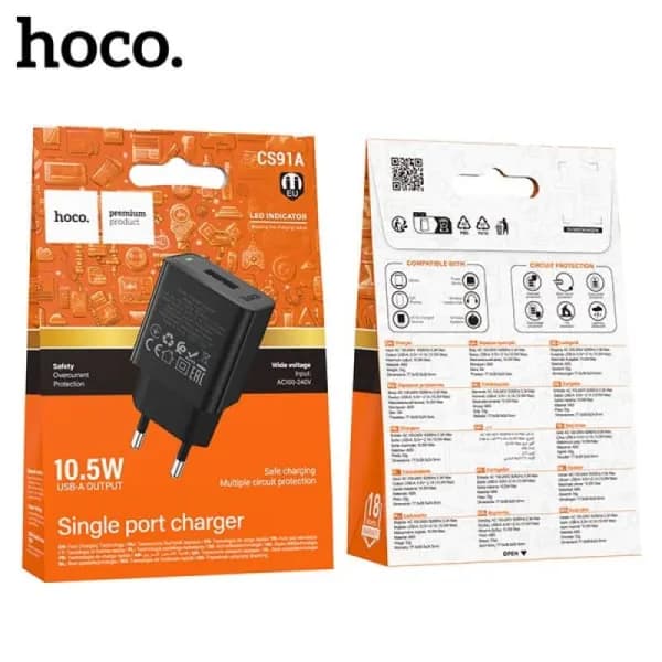 СЗУ-USB HOCO CS91A 2.1A, 10.5 W, Black 6942007670975