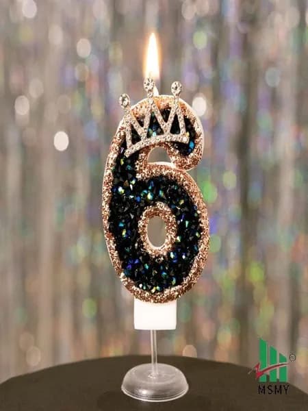 Свечи для торта цифра 6 "6", 7.5 см х 4 см, 1 шт