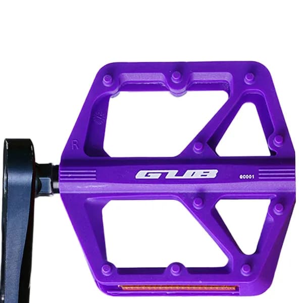 Велосипедные педали GUB GC-001: нейлон, отражатели, DU-подшипники, антискольжение, фиолетовые