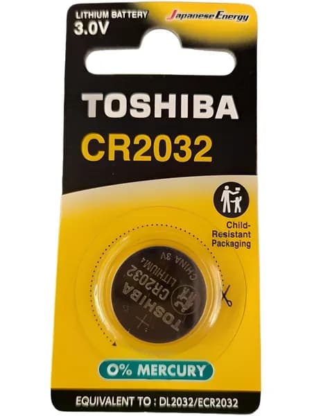 Батарейка литиевая TOSHIBA CR2032 дисковая 3В (бл1)