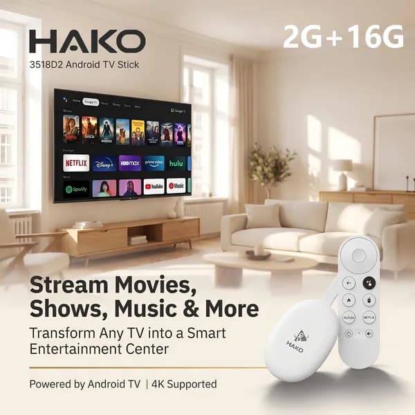 игровая приставка HAKO 3518D2 на Android 14, Wi-Fi 6, Bluetooth 5.4, поддержка 4K, пульт с голосовым управлением и функцией воздушной мыши, портативный медиаплеер