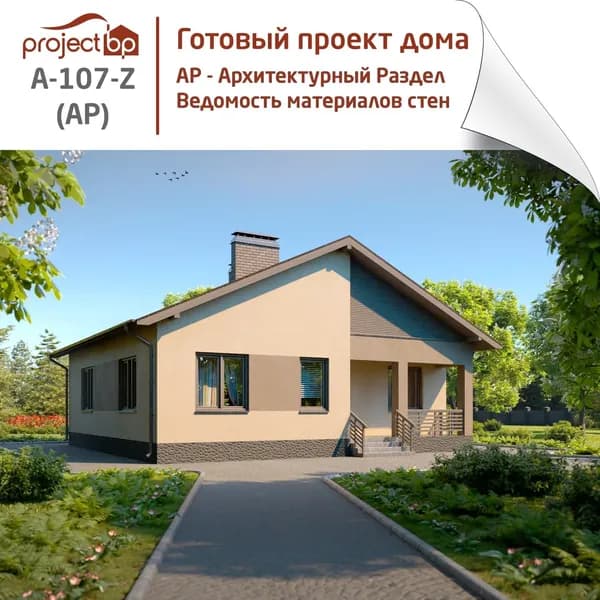 Проект современного одноэтажного дома с двухскатной крышей