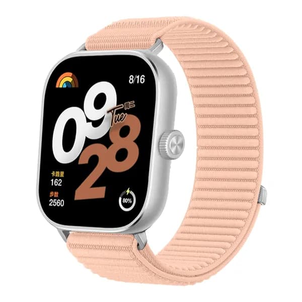Нейлоновый ремешок, подходит для Redmi Watch 4/5, Xiaomi Mi Band 8/9 Pro. Имеет застежку-липучку для мягкой и удобной посадки, устойчивой к деформации.