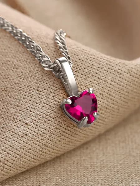 Подвеска сердце серебро 925 с фианитом