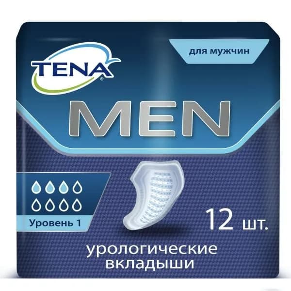 Прокладки урологические для мужчин Tena Men Level 1 Light, 3 капли, 300 мл, 12 штук