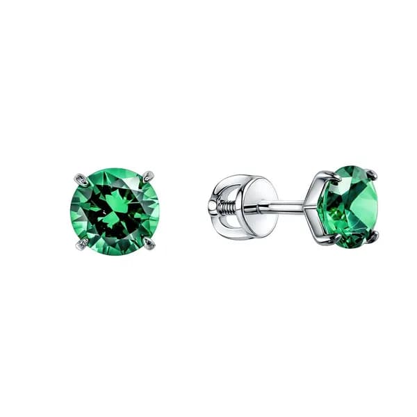 Серьги женские с фианитами серебро 925 пробы 585GOLD