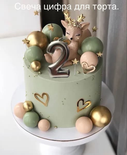 Свечи для торта цифра 2, 15 см