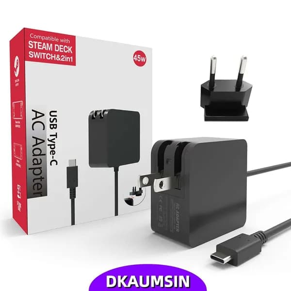 45W Быстрая зарядка Type-C для игровой консоли Steamdeck с вилкой EU
