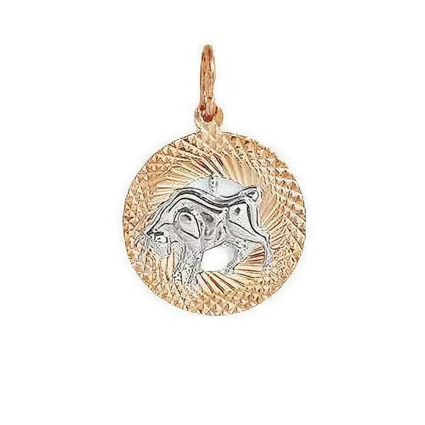Золотая подвеска знак зодиака Телец DIAMANT-ONLINE 585 пробы