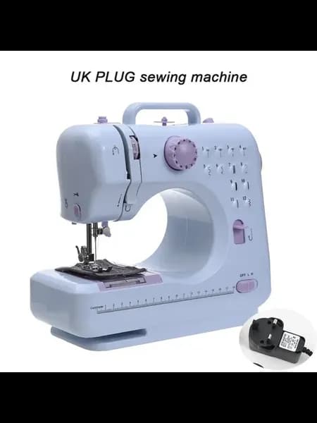 Швейная машина UK PLUG, 12 стежков, голубая