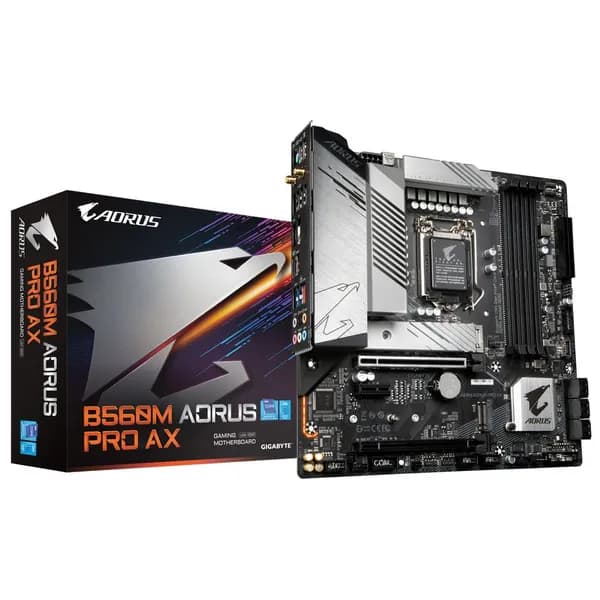 Gigabyte Системный блок AORUS B560M PRO AX), AORUS B560M PRO AX, черный, темно-серый