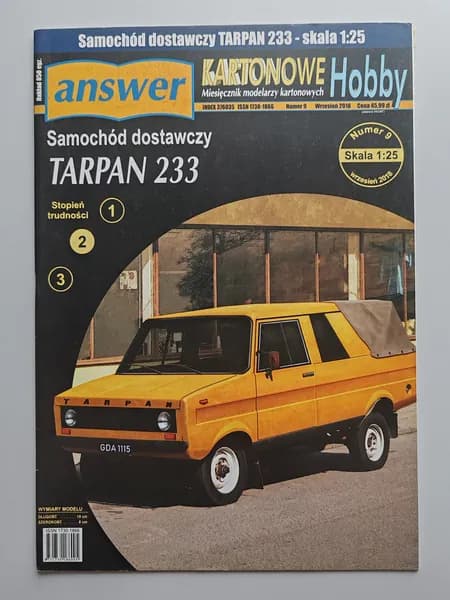 Сборная бумажная модель Автомобиль Tarpan 233 - Answer №9/18 (журнал)