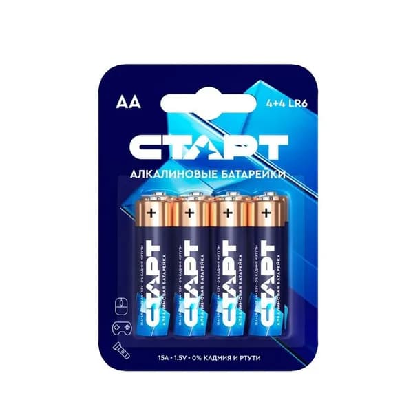 Батарейка СТАРТ, алкалиновые, АА, 8 шт, 4610116213902