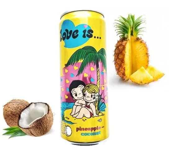 LOVE is Газ напиток Ананас - Кокос (Желтый) 330ml /