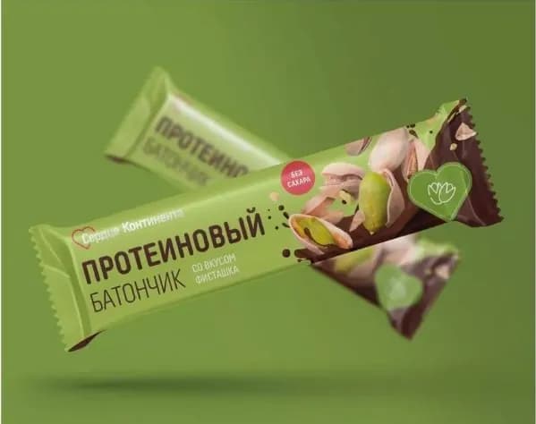 Батончик Протеиновый Сердце Континента Фисташковое мороженое в шокол глаз 40г