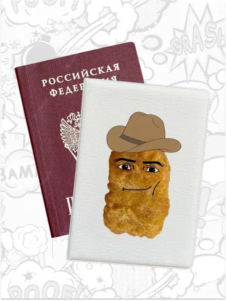 Обложка на паспорт, чехол мем ковбой Роблокс