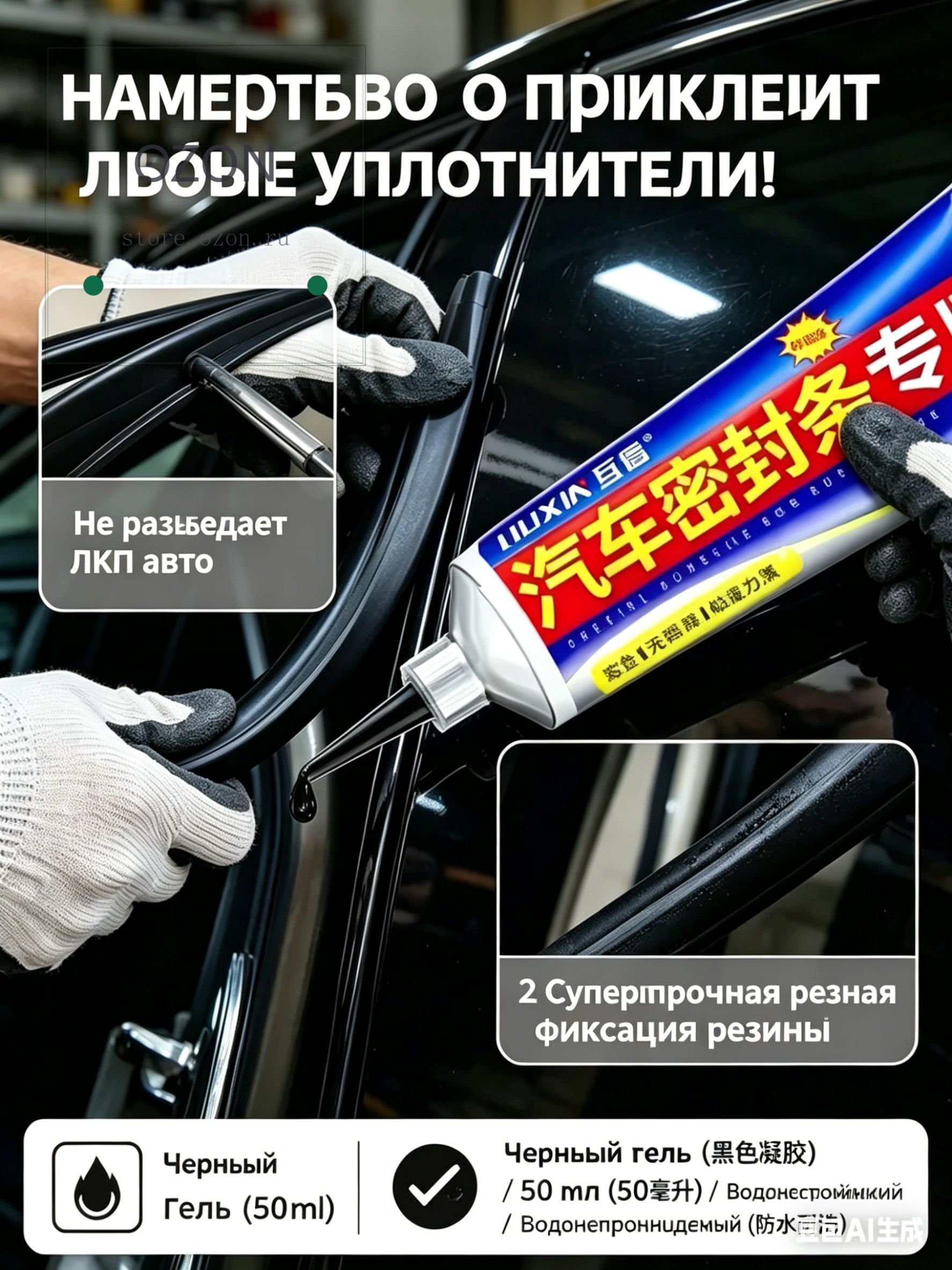Герметик автомобильный Гель, 50 мл, 1 шт.