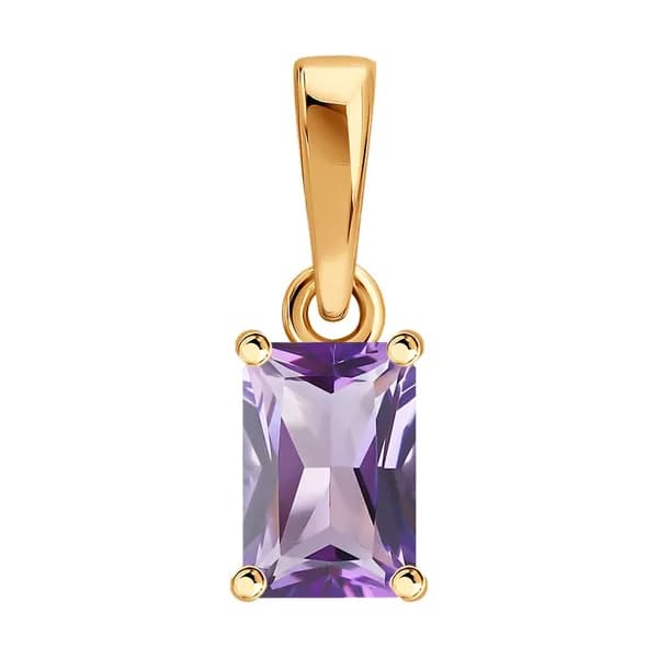 Золотая подвеска DIAMANT-ONLINE с аметистом 585 пробы