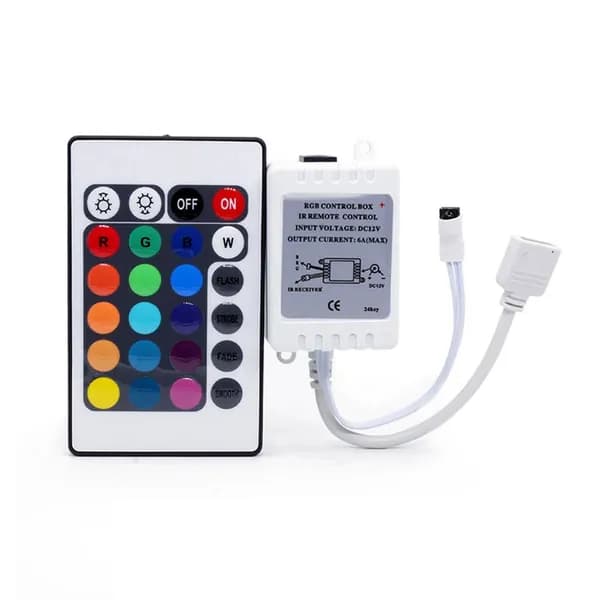 24-клавишный LED RGB-контроллер 12 В с ИК-пультом для светодиодных лент