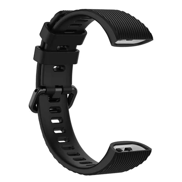 Силиконовый ремешок для часов с пряжкой для Huawei Band 4 Pro TER-B29S (черный)