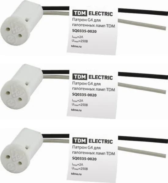 Патрон TDM Electric G4 керамический белый (комплект из 3 шт.)