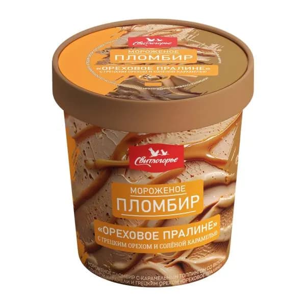 Мороженое пломбир ореховое пралине Свитлогорье 12% 330г