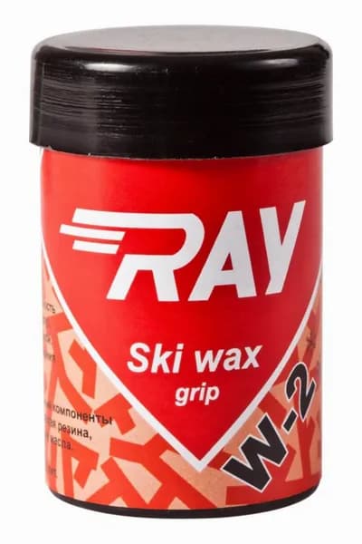 Мазь держания лыжная RAY (Луч) W-2 от 0 до +2 С, синтетическая, красная (35 гр). Мазь сцепления для пластиковых лыж.