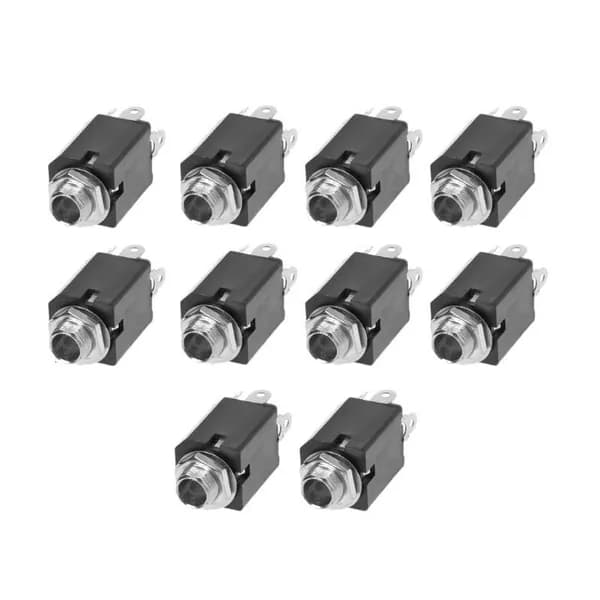 Разъём PJ-612, 6,35 мм, 3 контакта, Черный