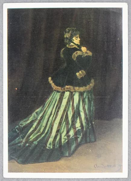 Открытка "Портрет Камиллы, жены художника (Клод Моне, 1840-1926)" Чистая. 1971 г. СССР