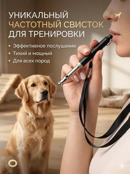 Металлический УЛЬТРАЗВУКОВОЙ бесшумный свисток для дрессировки собак со шнурком