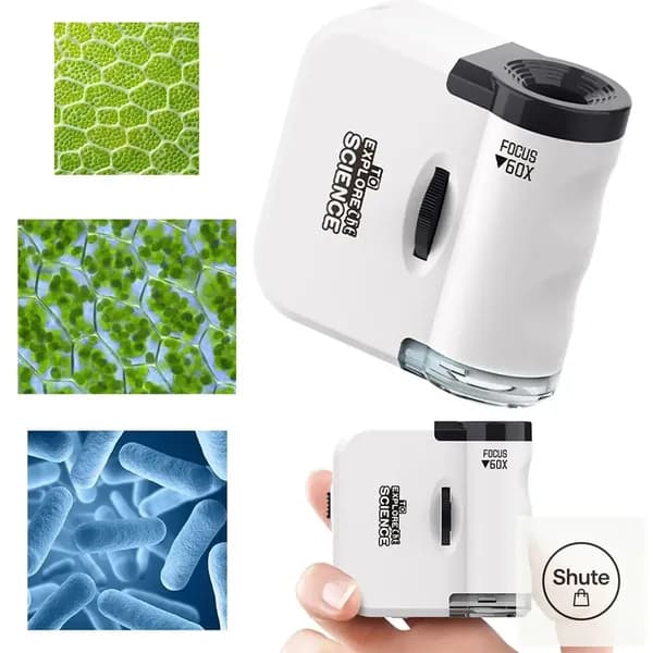 Портативный микроскоп MicroMini 60X, оснащенный УФподсветкой и светодиодным фонариком, премиумверсия