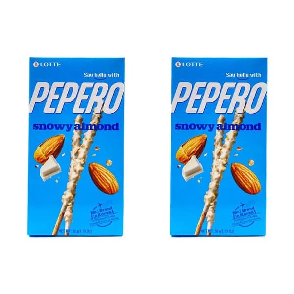 Lotte/ Хрустящая соломка Pepero Снежный миндаль 32 г, 2 уп
