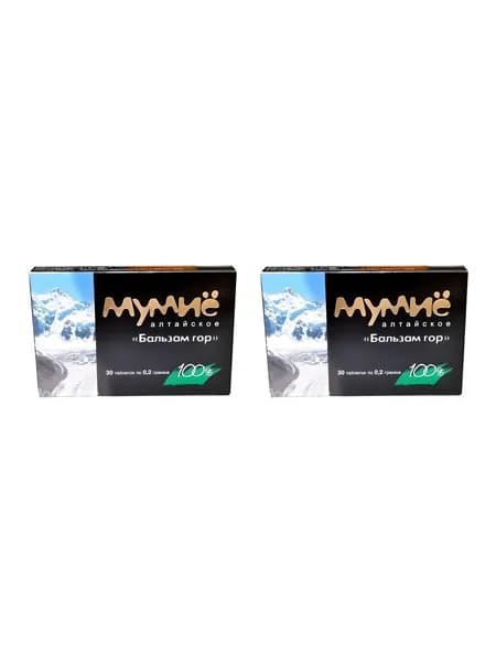 Мумие Алтайское Бальзам гор, таблетки 0.2 г, 30 шт. 2 уп