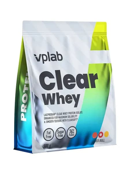 VPLAB Clear Whey, Протеин сывороточный, порошок 500 г со вкусом Ред Бул, Спортивное питание для набора мышечной массы и похудения, Изолят сывороточного белка